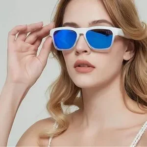 True Religion White Sunglasses with Blue Mirrored Lenses True Religion | Accessories | True Religion White Sunglasses  main image 4